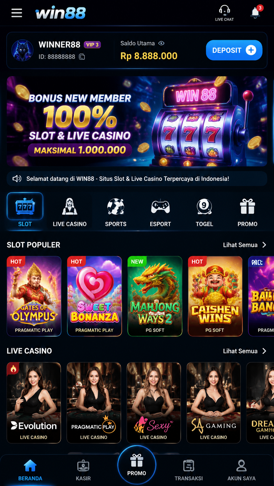Screenshot 2 win88
